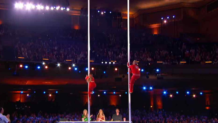 Daredevil daughter and her fearless father wow AGT with high-flying stunt