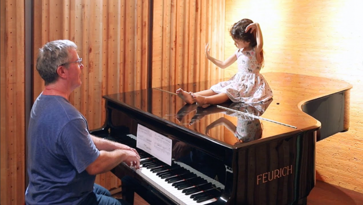 Daddy shares sweetest musical moments with daughter by his side