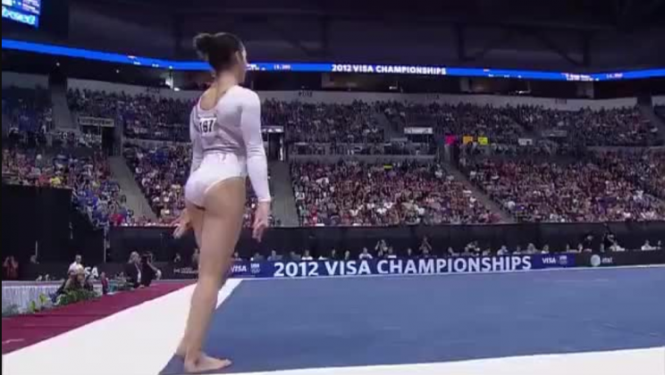 Young woman owns the floor and scores “Perfect 10” from judges