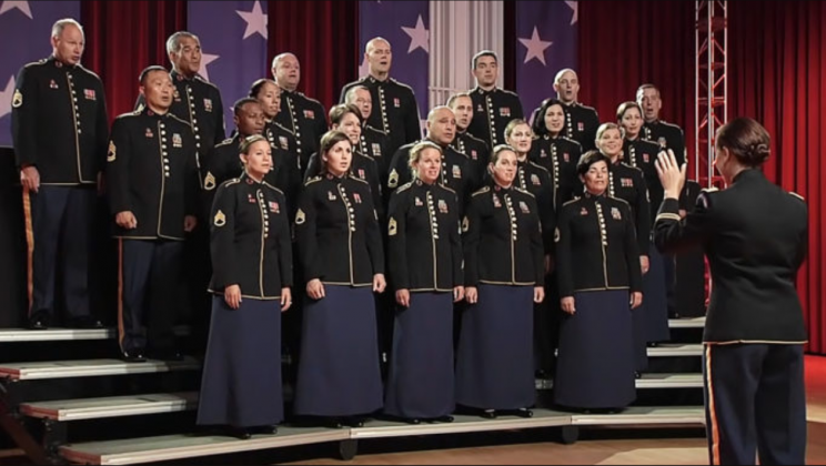 The Soldiers’ Chorus of The United States Army Field Band performs “America: My Country, ‘Tis of Thee”