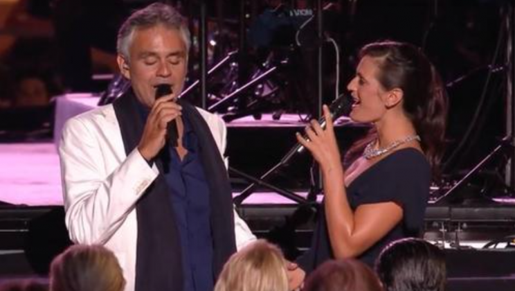Andrea Bocelli Sings With Lovely Wife Beautiful Duet So Heavenly Moves Audience To Tears