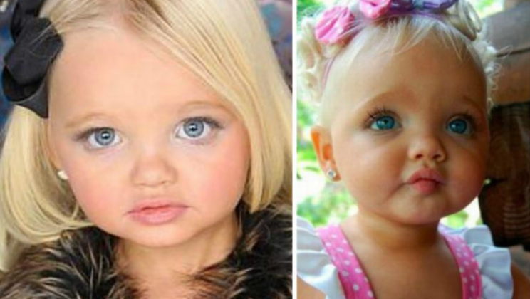 How does the girl with a doll appearance look now?