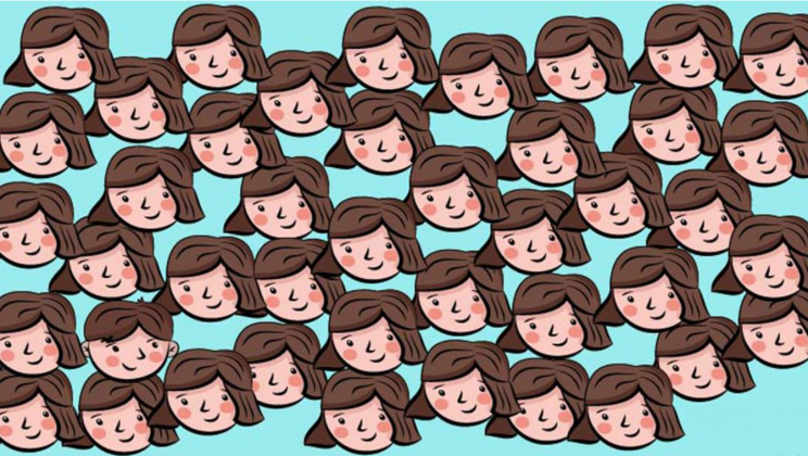 Only for geniuses: Can you find the boy hiding among the girls?