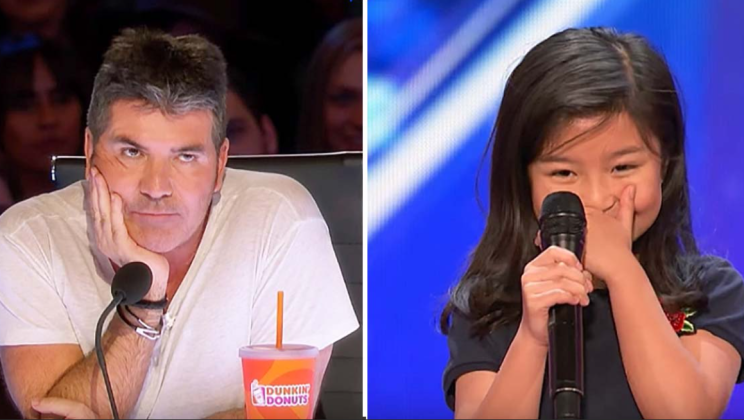 Simon scoffed and laughed when the girl said she would sing a Celine Dion song – seconds later he ate the hat