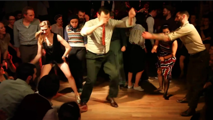 Dancers take to floor but it’s striped shirt girl that has all eyes on her when her feet start to move