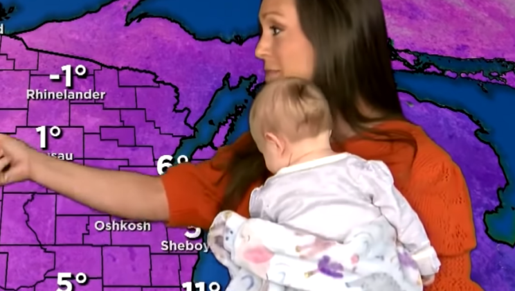 Thirteen-week-old makes debut appearance as the world’s youngest meteorologist