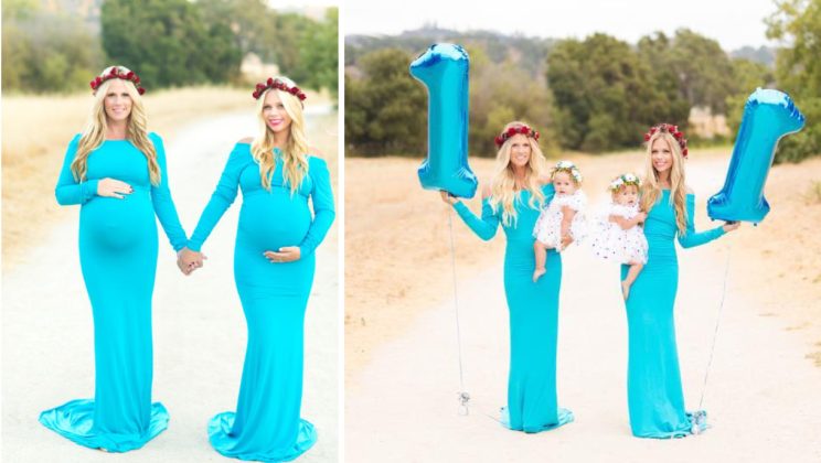 The twin sisters gave birth to their daughters on the same day, just like two drops of water. Their fathers are not related to each other by blood.