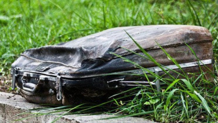 The girl found an old suitcase in the park. He took it home and opened it