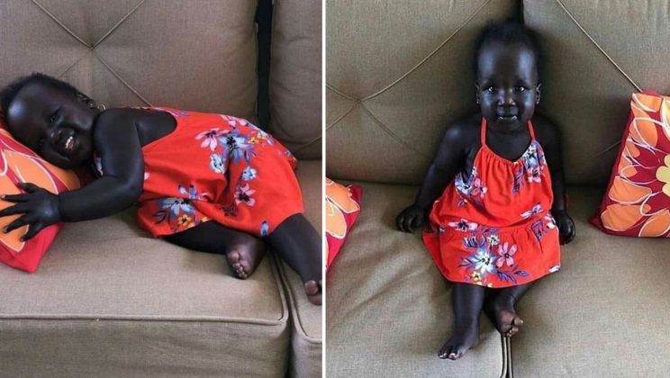Breaking Beauty Standards: The stunning image of a Girl with Glossy Black Skin Goes Viral, inspiring Many.