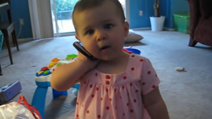 Dad Calls Baby Girl On The Phone And She Takes Over The Conversation