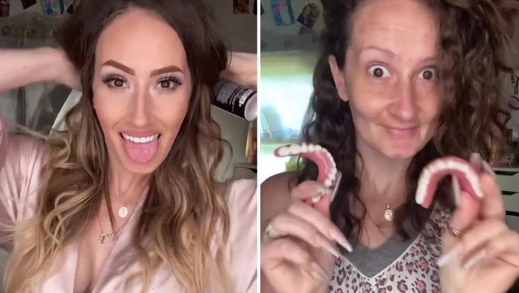 A TikTok celebrity responds to trolls ridiculing ‘catfish’ dentures and makeovers.