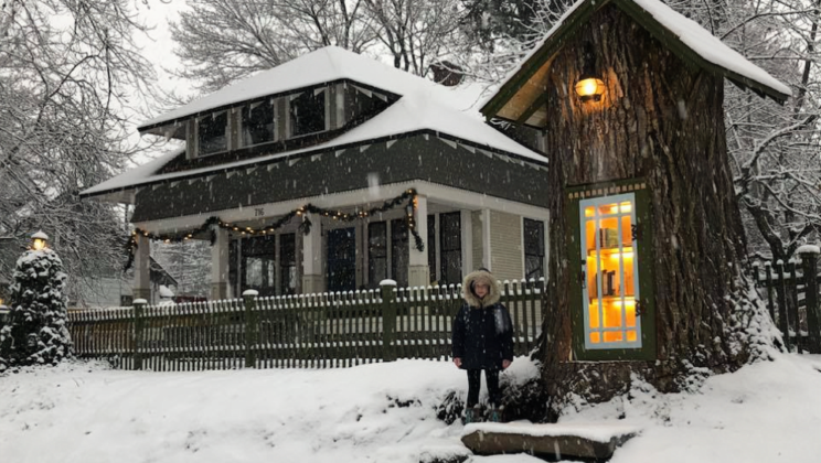 Woman turned a 110-year-old tree into a free library for neighbors – one look inside and my jaw fell to the floor