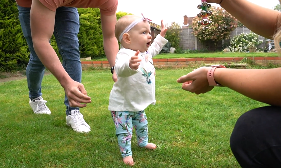 6-Month-Old Baby Takes Her First Independent Steps, Leaving Her Parents in Awe