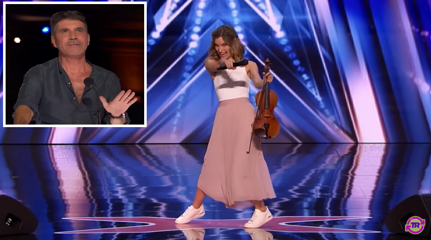 Simon Cowell Is Seconds Away From Giving Violinist The Boot But Changes His Mind When She Starts Singing