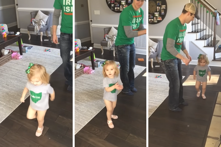 A Toddler Teaches Her Dad How to Do an Irish Dance – It’s Too Cute to Miss!